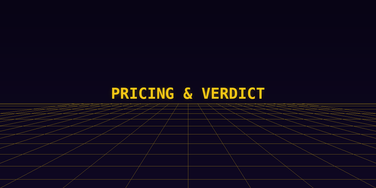 A retro grid showing the Cursor vs Claude Code pricing & verdict
