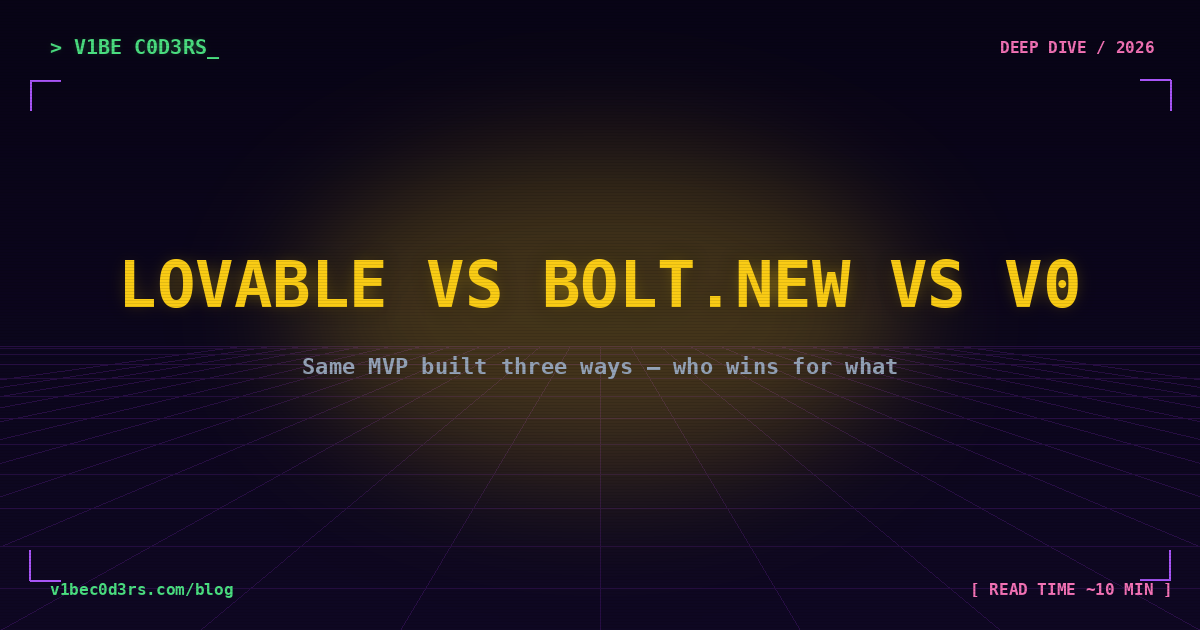 Lovable vs Bolt vs v0 retro deep-dive cover image
