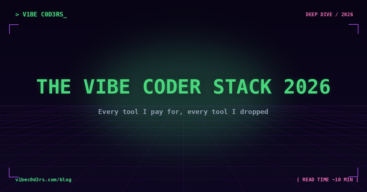The vibe coder's stack 2026 retro deep-dive cover image