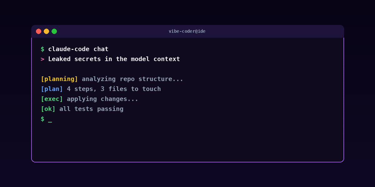 Leaked secrets in model context section image