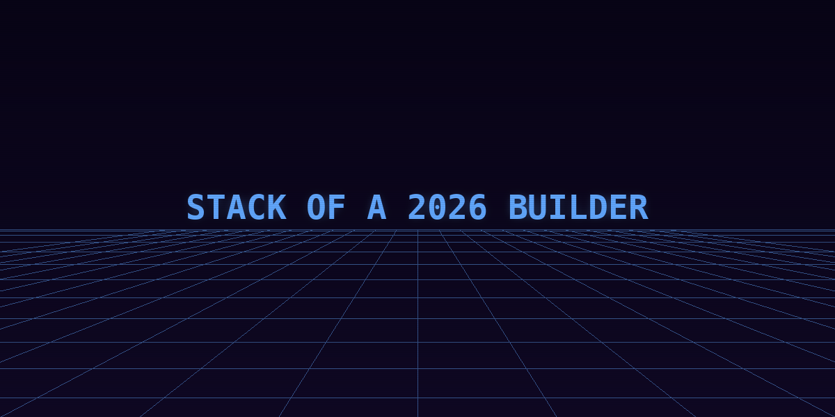 A retro grid section graphic introducing the 2026 vibe coder stack